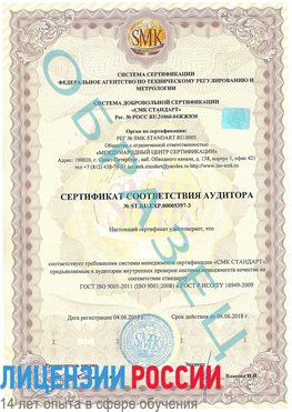 Образец сертификата соответствия аудитора №ST.RU.EXP.00005397-3 Новокузнецк Сертификат ISO/TS 16949